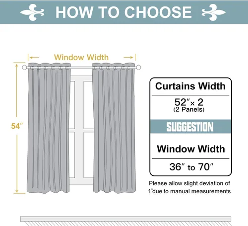 Vista 257 de ChrisDowa - Cortinas cortas para ventana de 40 pulgadas para dormitorio - Cortinas cortas con ojales y aislamiento térmico para oscurecer