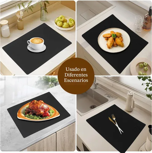 Vista 5 de Alfombrilla de silicona para debajo de la máquina de café con labio, accesorio de máquinas automáticas, alfombrilla base de goma multifuncional