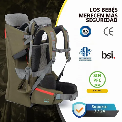 Vista 2 de WIPHA - Mochila para bebé, ergonómico, con toldo para el sol, mochila de senderismo con gran espacio de almacenamiento y bolsillo aislado, asiento