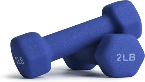 Vista 9 de Portzon Mancuernas de neopreno con agarre antideslizante para ejercicio de entrenamiento corporal total y tonificación muscular, compatible con 2