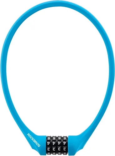 Vista 9 de ROCKBROS Candados de cable de bloqueo de bicicleta con combinación antirrobo, combinación de 4 dígitos, cerradura de bicicleta ligera, bloqueo