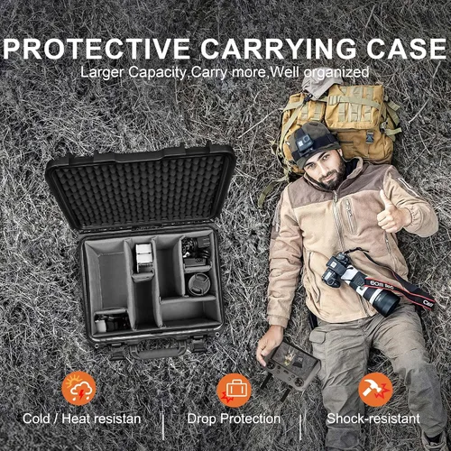 Vista 6 de Lekufee Funda rígida impermeable para DJI Mavic 4 Pro, Mini 5/4, cámara