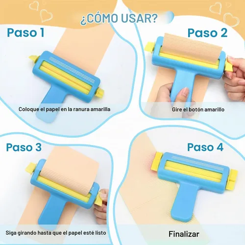 Vista 5 de Herramienta de crimpadora de papel para manualidades, moldeador de ondas (azul)