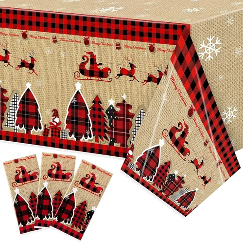 Vista 17 de Mantel de mesa para decoración de fiesta, 3 paquetes de mantel de plástico rectangular desechable para piscina de verano, baby shower, cumpleaños