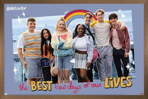Vista 16 de Netflix Heartstopper: Season 2 - Póster de pared de Best Few Days, 22.4 pulgadas de largo x 14.7 pulgadas de ancho, versión enmarcada de madera
