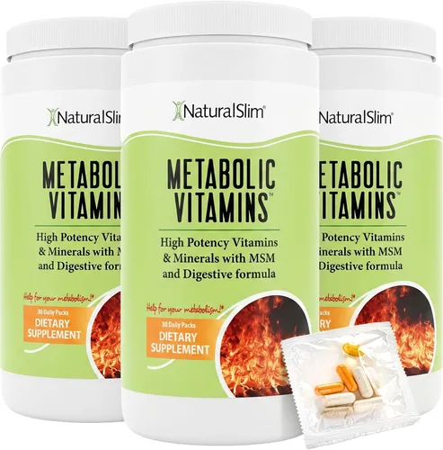 Vista 9 de NaturalSlim Vitaminas metabólicas, multivitamínico para mujeres y hombres, apoya la energía, el metabolismo y la absorción de nutrientes con enzimas