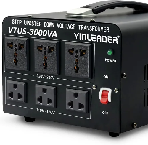 Vista 6 de Yinleader Transformador de voltaje Step Up & Step Down Convertidor de potencia con cable de alimentación de EE. UU., convierte 110 V a 220 V O 220 V