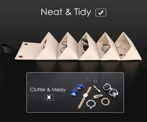 Vista 5 de MoKo - Organizador de gafas de sol con 5 ranuras, estuche de viaje para gafas de sol portátil, estuche de almacenamiento para mujeres y hombres