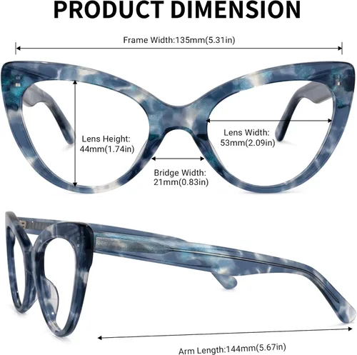 Vista 4 de Zeelool Gafas de bloqueo de luz azul de acetato de gran tamaño WA624495
