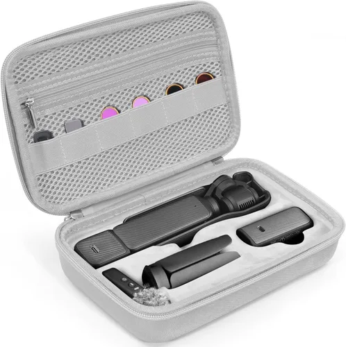 Vista 5 de Estuche para el combo de videocámara DJI OSMO Pocket 3, bolsa de almacenamiento dura EVA con 1 correa ajustable y 2 protectores de pantalla y 1 mini
