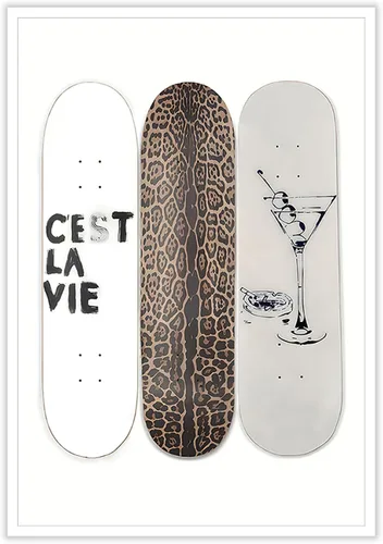 Vista 9 de Arte de pared con estampado de leopardo y estampado de leopardo de color rosa, diseño de guepardo blanco y negro, decoración de lienzo de lujo