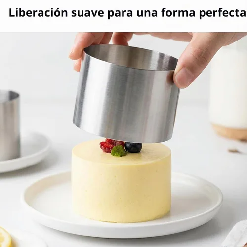 Vista 5 de 12 mini anillos redondos para tartas de 2 pulgadas, molde de flan de postre de mousse de acero inoxidable, pequeños aros de pastelería de grado