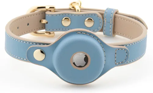 Vista 9 de Collares, arneses y correas para perros Nina Woof de Cupertino, fabricados con cuero vegano con soporte para dispositivo de seguimiento de perros