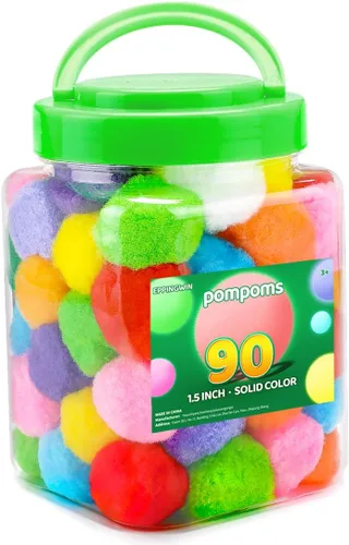 Vista 32 de Eppingwin - 2000 pompones negros, pompones suaves de 1 cm para manualidades, 0.4 pulgadas para proyectos de bricolaje de arte y manualidades (negro)