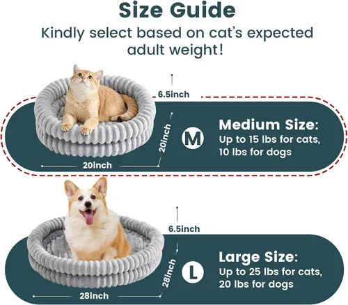 Vista 2 de Cama para gatos, bonita cama para gatos de interior y perros Gris