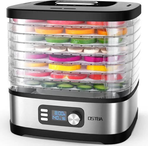 Vista 9 de OSTBA Food Dehydrator, 8 BPA-Free Trays, Adjustable Temp to 158°F, 240W