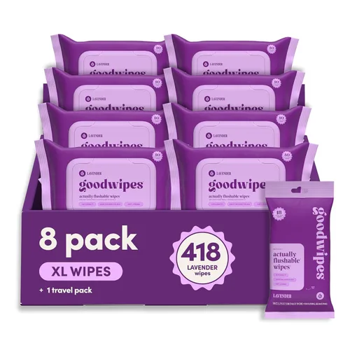 Vista 14 de Goodwipes Toallitas desechables para el trasero - Vitamina E y aloe - Seguras para alcantarillado y fosa séptica - Toallitas húmedas extra grandes