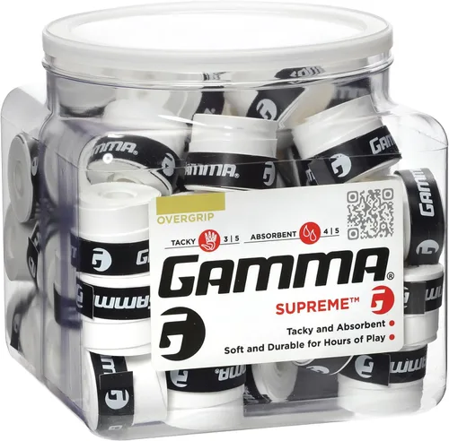 Vista 3 de Gamma Sports Supreme Overgrip para raquetas de tenis, pickleball, squash, bádminton y raquetball, varios tamaños