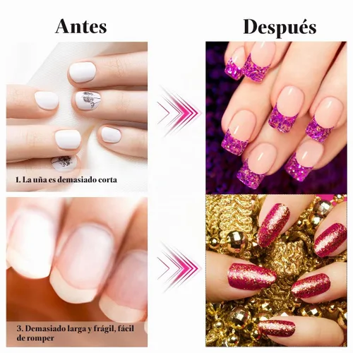 Vista 5 de Subay 200 formas de uñas largas profesionales para uñas acrílicas, uñas de poligel, formas de extensión de uñas gruesas para puntas de arte de uñas