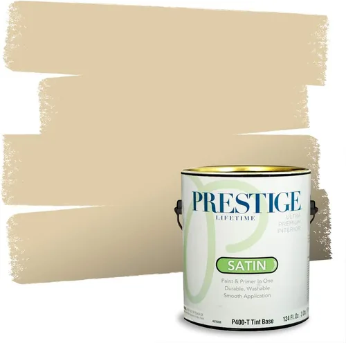 Vista 226 de PRESTIGE Pinturas de pintura exterior e imprimación en uno, 1 galón, plano, combinación comparable de Benjamin Moore* Manzanilla*