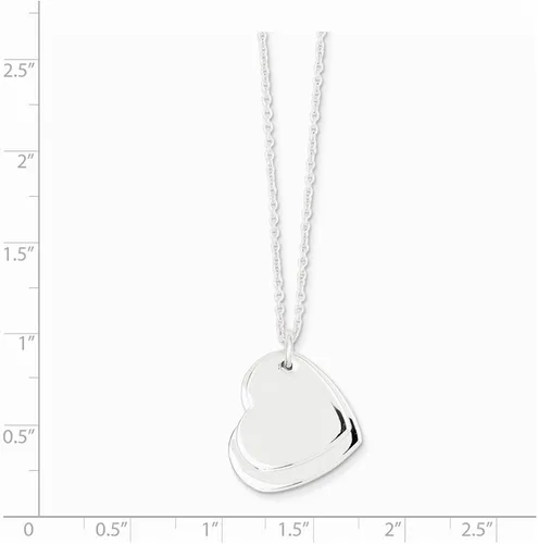 Vista 2 de Cadena de plata de ley 925 con colgante de corazón doble