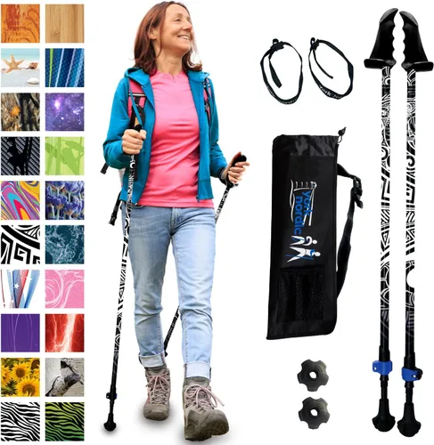 Vista 19 de York Nordic Motivator - Bastones de caminata para equilibrio y rehabilitación - Agarres de estabilidad patentados - Ligeros, ajustables y plegables