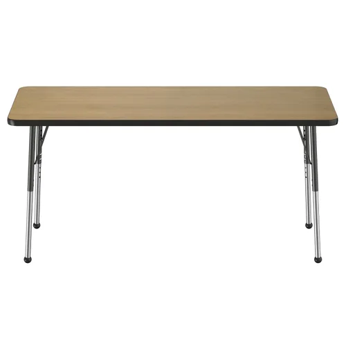 Vista 3 de FDP - Mesa rectangular para actividades escolares y de oficina (24 x 36 pulgadas), patas estándar con deslizadores giratorios, altura ajustable