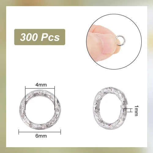 Vista 3 de UNICRAFTALE 300 anillos de salto abiertos de acero inoxidable 304 de 0.236 pulgadas, anillos redondos trenzados para hacer joyas, manualidades