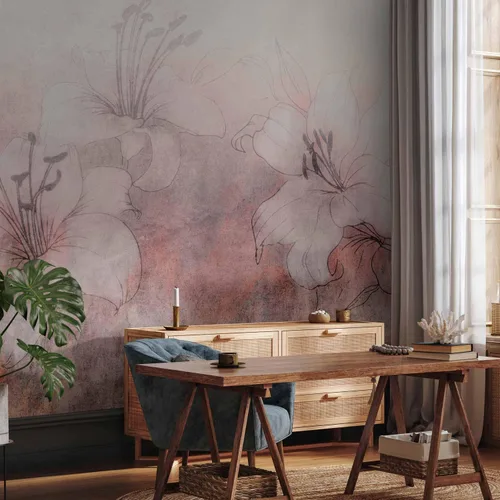Vista 6 de artgeist Mural de pared Flores Florales 79x55 in - Papel pintado no tejido de forro polar Decoración de pared Impresión fotográfica Imagen Diseño