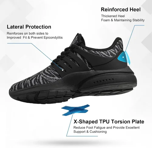 Vista 3 de Troadlop - Tenis de correr para hombre, antideslizantes, transpirables, ligeras, resistentes al deslizamiento, deportivas, para caminar, gimnasio