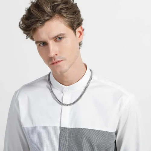 Vista 5 de Collar de cadena de 0.236in de ancho para hombres, mujeres, niños y niñas, de acero inoxidable, cadena de eslabones cubanos resistentes al agua