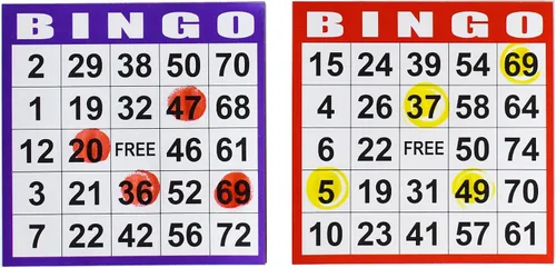 Vista 5 de SEETOOOGAMES Tarjetas de papel para juego de bingo – 1 Tarjeta – 100 libros de 5 hojas