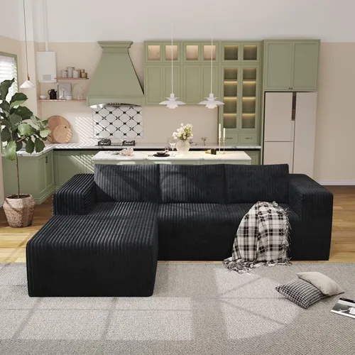 Vista 14 de Sofás modulares de pana otomana de 28.74 pulgadas para sala de estar, taburetes de sofá sin hueso, no requiere montaje, sofá profundo en una caja