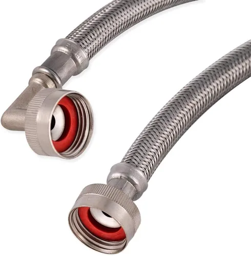 Vista 9 de Eastman 41065 manguera para lavadora de acero inoxidable con codo de 90 grados, 3/4 pulgadas X 3/4 pulgadas, 1 par