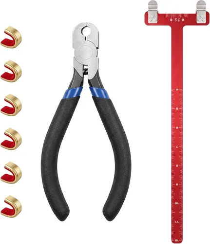 Vista 8 de Zonon Alicates para Puntos de Encoque de Cuerda de Arco, Juego de Cuerdas de Encoque, Regla Cuadrada de Arco en Forma de T, Alicates con Hebilla