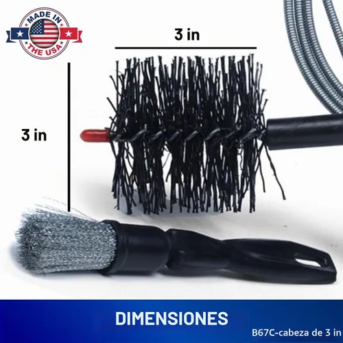 Vista 2 de FryOilSaver Co. B67C - Kit de cepillo limpiador de ventilación para estufa y secadora de pellets, 10 pies