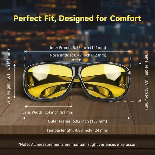 Vista 3 de Lentes polarizados de conducción nocturna para hombres y mujeres, lentes amarillas antirreflejos, UV400, niebla de lluvia y atardecer