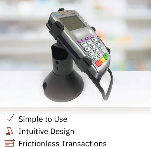Vista 5 de DCCStands - Soporte para terminal Verifone Vx805, giratorio bajo e inclinación, atornillado y adhesivo