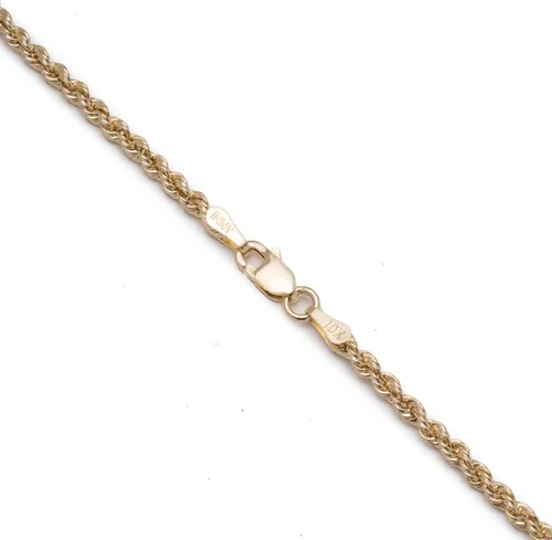Vista 3 de Floreo 10k Yellow Gold 2.5mm Hollow Rope Chain Bracelet and Anklet