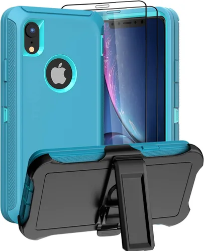 Vista 15 de Funda diseñada para iPhone XR [protección de cuerpo completo 3 en 1] Funda resistente de grado militar, a prueba de golpes y caídas de 6.1 pulgadas