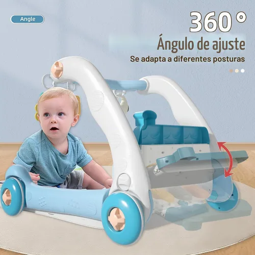 Vista 4 de Caterbee 2 en 1 Baby Piano Play Mat & Standing Toy con música y luz (azul)