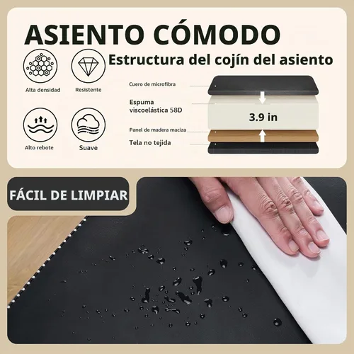 Vista 6 de STOOLINK Juego de 2 taburetes de bar de 24 pulgadas de altura de mostrador para isla de cocina, taburetes de bar de cocina modernos con base