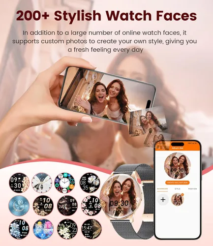 Vista 7 de LIGE Reloj inteligente para mujer, pantalla AMOLED de 1.43 pulgadas con respuesta/llamada para iPhone/Android/Samsung, rastreador de actividad