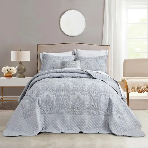 Vista 21 de CHIXIN - Juego de colcha tamaño King/Cal King extragrande, diseño de Navidad, microfibra ligera y suave, 4 piezas