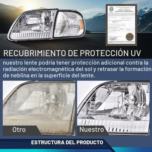 Vista 2 de Faros delanteros PIT66 compatibles con Ford F150 1997-2003, 04 F150 Heritage