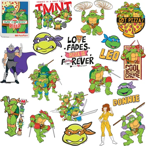 Vista 3 de TMNT Teenage Mutant Ninja Turtles - Paquete de 50 calcomanías grandes de lujo para laptop, botella de agua, álbumes de recortes, tableta, monopatín