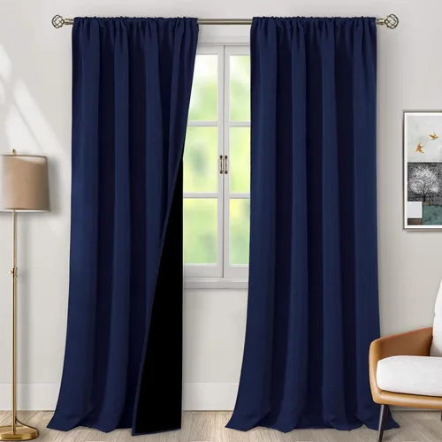 Vista 108 de BGment - Cortinas opacas para sala de estar de 63 pulgadas de largo, juego de 2 paneles, cortinas para oscurecer toda la habitación, cortinas