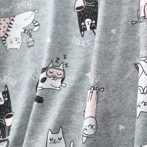 Vista 4 de ENJOYNIGHT - Conjunto de pijama para mujer, ropa de dormir de algodón con camiseta y pantalones capri, lindos pijamas