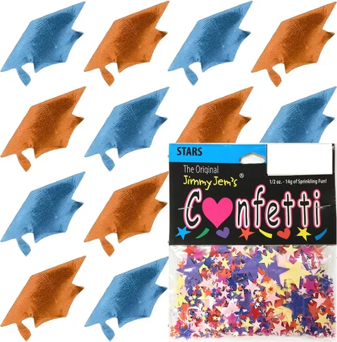 Vista 14 de Confetti Grad Cap Negro, Azul Marino Combo - 2 bolsas de media onza (1 oz)