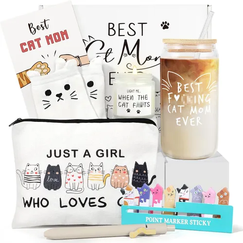 Vista 8 de UAREHIBY Regalos para Mamá de Gatos para Mujeres, Vaso Térmico para Vino de 20 OZ Regalo para Amantes de los Gatos, Regalo de Loca de los Gatos